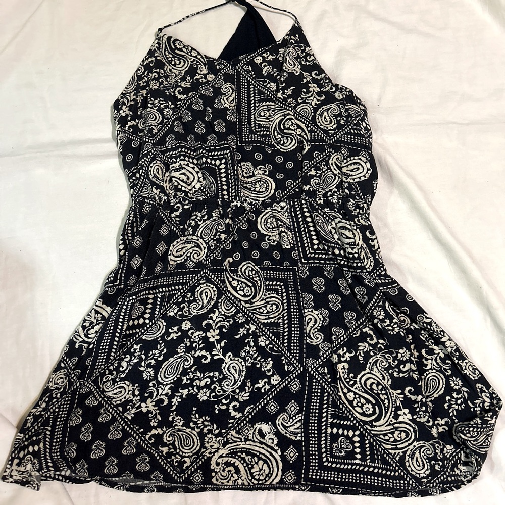 Aeropostale paisley print strap halter mini dress